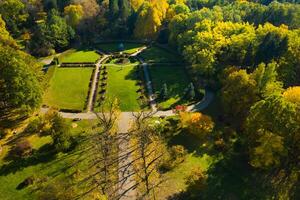 Haut vue de le l'automne Minsk botanique jardin. biélorussie photo