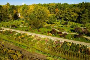 Haut vue de le l'automne Minsk botanique jardin. biélorussie photo