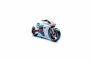 3d illustration de blanc futuriste moto isolé sur blanc Contexte photo