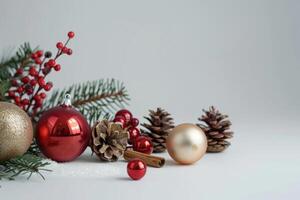 ai généré traditionnel Noël décoration isolé sur blanc Contexte photo