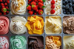 ai généré gelato à gogo-italie sucré congelé délices, plat allonger vue photo