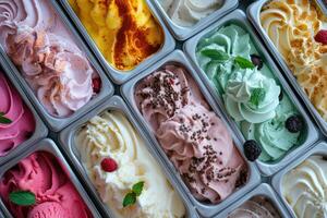 ai généré gelato à gogo-italie sucré congelé délices, plat allonger vue photo