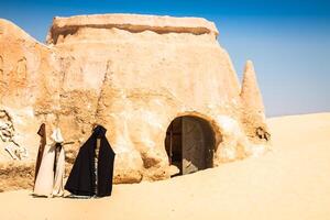 ensemble pour le étoile guerres film encore des stands dans le tunisien désert près Tozeur. photo