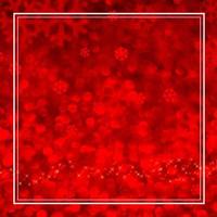 lumière bokeh rouge flocon de neige avec cadre blanc photo