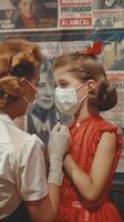 ai généré vacciné enfant protecteur masque photo
