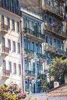 Façade de la vieille maison dans le quartier d'Alfama, Lisbonne photo