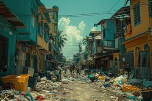 ai généré la pollution environnement de le déchets professionnel la photographie photo