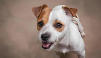 ai généré courageux jack Russell terrier dans nature, chien la photographie photo