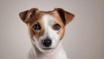 courageux jack Russell terrier dans nature, chien la photographie photo