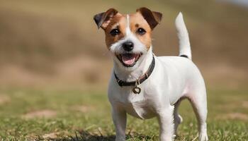 courageux jack Russell terrier dans nature, chien la photographie photo