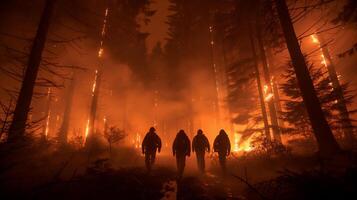 ai généré incendies porter secours équipe et sapeur pompier dans porter secours opération .recherche pour disparu la personne ,aider blessé gens . photo