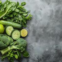 ai généré vert des légumes arrière-plans photo