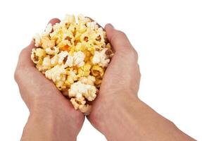 pop-corn sur blanc photo