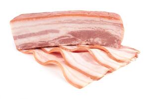 porc Bacon sur blanc photo