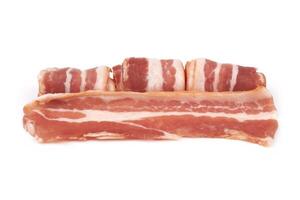 porc Bacon sur blanc photo