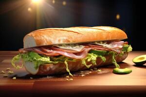 ai généré Avocat sandwich photo