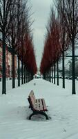 ai généré nord europes solitude capturé dans vide Publique banc scène verticale mobile fond d'écran photo