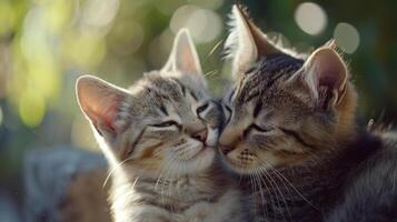 ai généré deux petit chats en jouant ensemble, réaliste photo