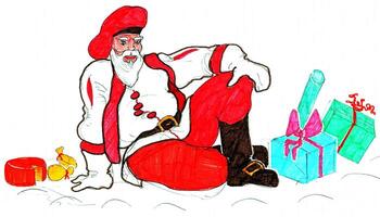 Père Noël claus arrive dans Sardaigne photo