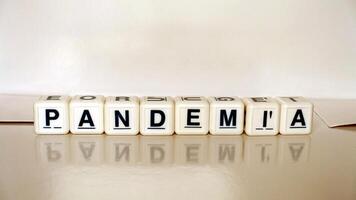 le mot pandémie dans italien, Portugais et Espagnol. photo