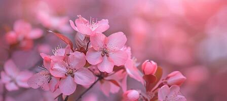 magnifique printemps Naturel Contexte avec rose Cerise fleur fleurs proche en haut macro photo