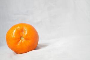 une petit Orange est assis sur une blanc Contexte photo