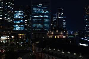 une nuit panoramique paysage urbain dans marunouchi tokyo large coup photo