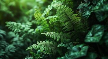 fougère feuilles dans nature, jardin. Naturel verdure Contexte. fougère les plantes dans forêt proche en haut. photo