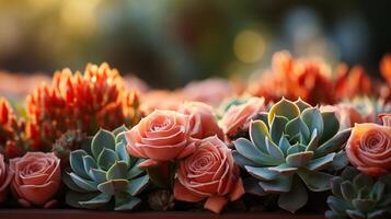 cactus succulent désert plante sur table chaud Soleil lumière maison décoration photo