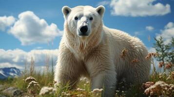 blanc ours gros mammifère hiver forêt la nature faune photo
