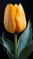 Jaune tulipe épanouissement fleur romantique Contexte végétation photo