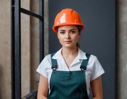 constructeur dans le Orange caste. photo