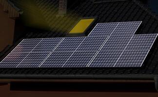 solaire panneaux sur Résidentiel toit photo