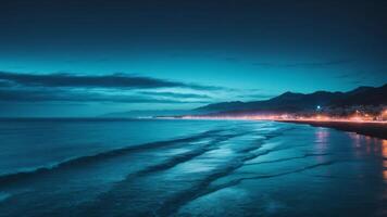 aérien vue de plage à nuit photo
