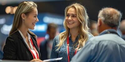 professionnel femmes la mise en réseau à affaires conférence un événement photo