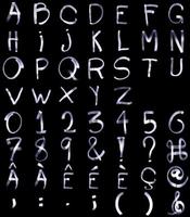 light painting alphabets complets avec caractères spéciaux et chiffres photo