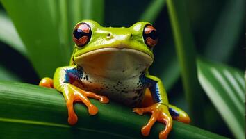 tropical magnifique arbre grenouille jungle photo