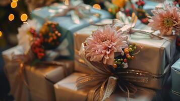 cadeaux et fleurs fête photo