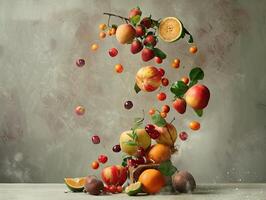 éclairé en studio chute fruit bannière photo