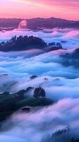 Montagne brouillard paysage vue photo