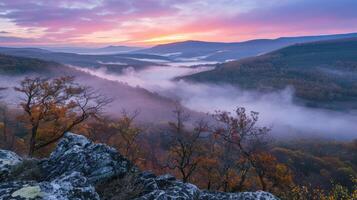 brumeux Montagne Matin paysage photo