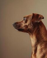 minimaliste chien vue de côté avec fond photo