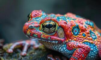 fermer portrait de une rana arvalis photo