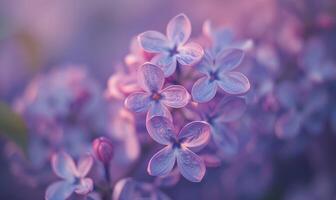 fermer de lilas fleurs dans une jardin photo