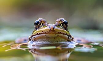 fermer portrait de une rana arvalis photo