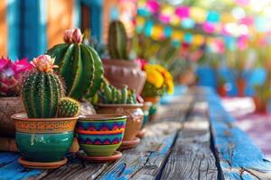 ai généré mexicain cactus en plein air. ai généré photo