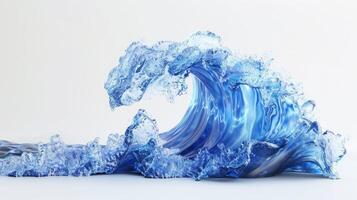l'eau vague bleu l'eau vague abstrait Contexte isolé sur blanc photo