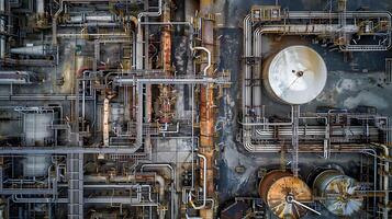 un aérien vue de une grand industriel plante photo