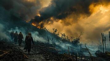 ai généré un émotif spectacle de le destructeur Puissance de une Naturel cataclysme, une Profond la perception de le éléments et leur impact, une fascinant Regardez à destruction et ses conséquences photo