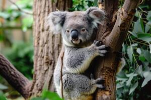 koala ours sur eucalyptus arbre photo